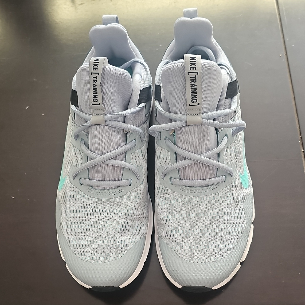 Mildy Used Nike Gray and Aqua Training Shoes